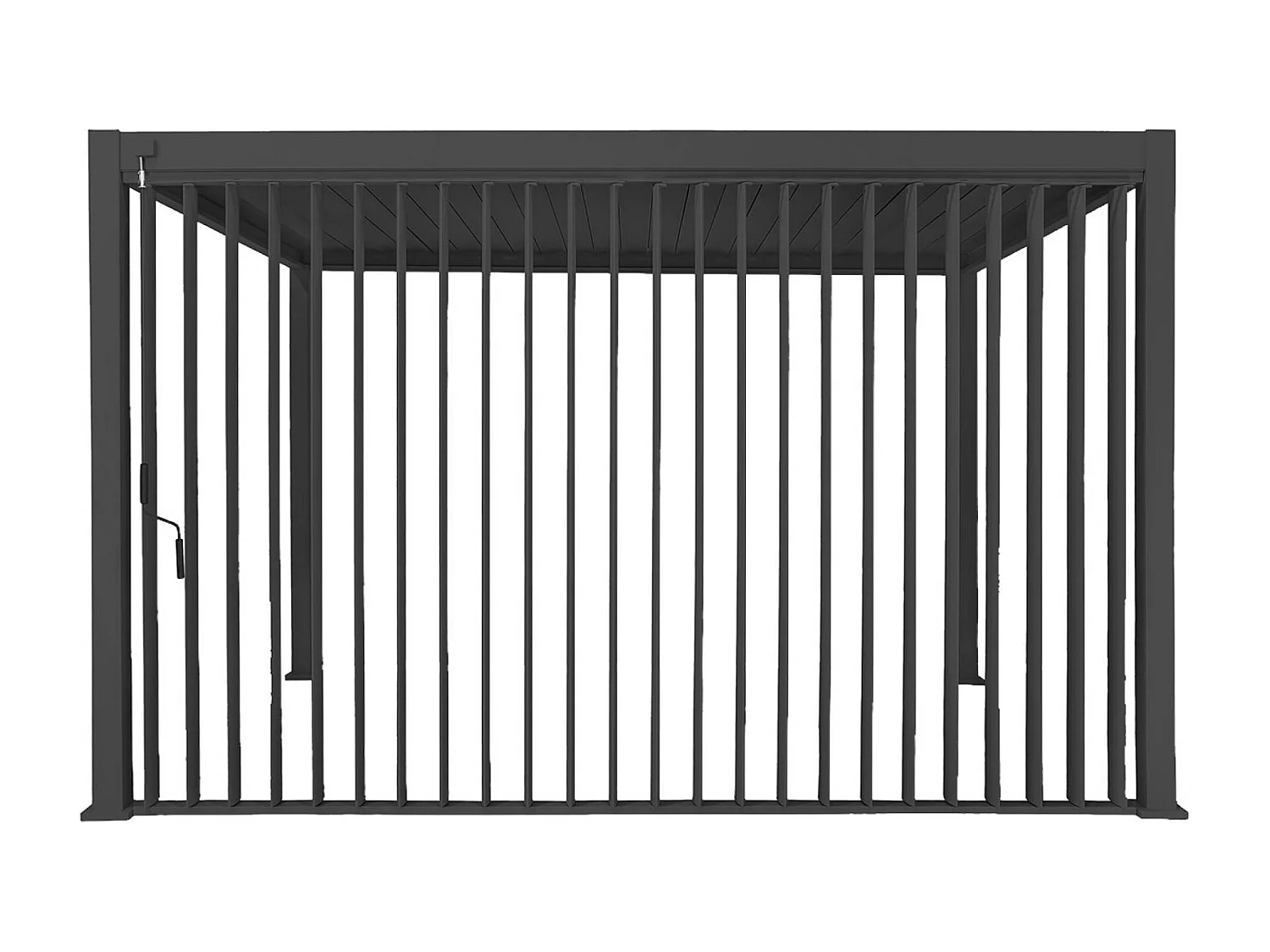 Pergola bioclimatica 3x4m in alluminio + pannello verticale 4m,