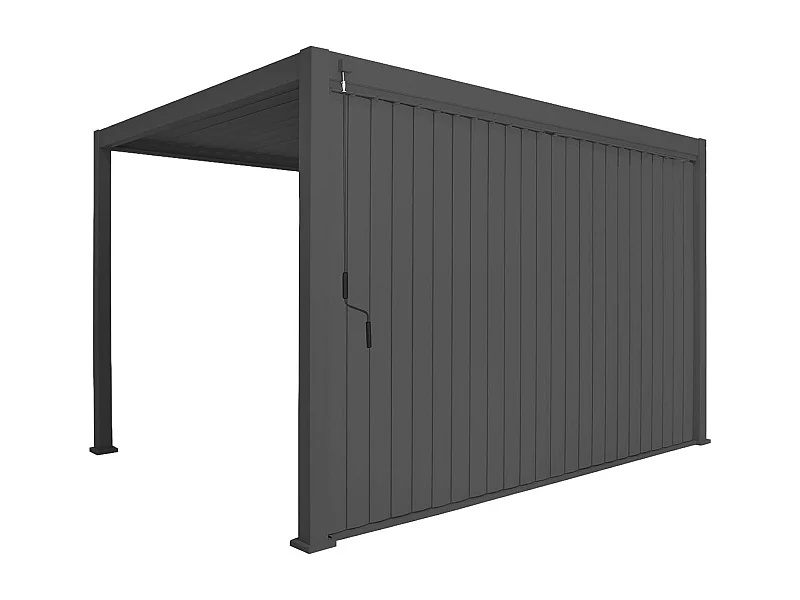 Pergola bioclimatica 3x4m in alluminio + pannello verticale 4m,