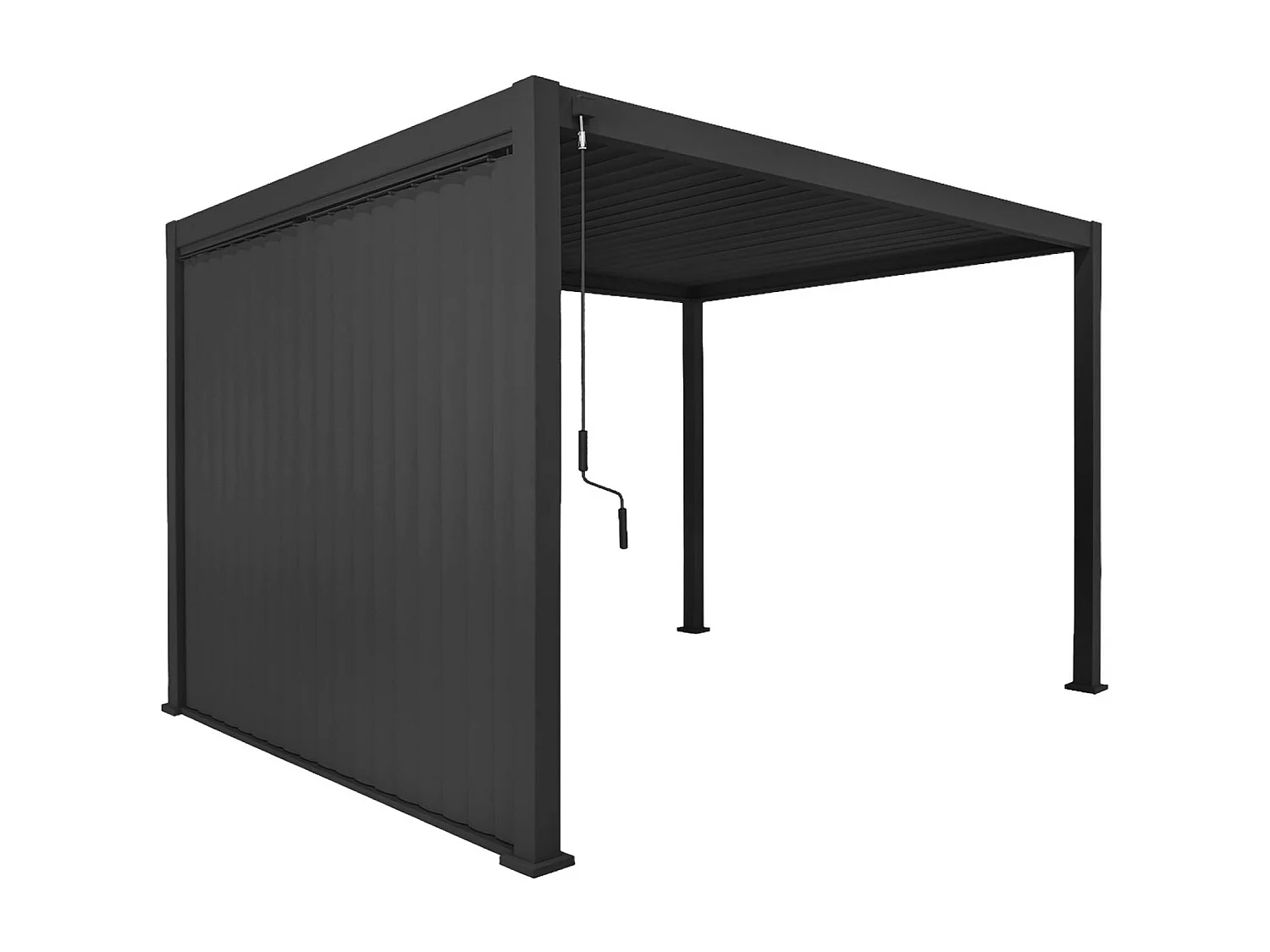 Pergola bioclimatica 3x4m in alluminio  + pannello verticale 3m,