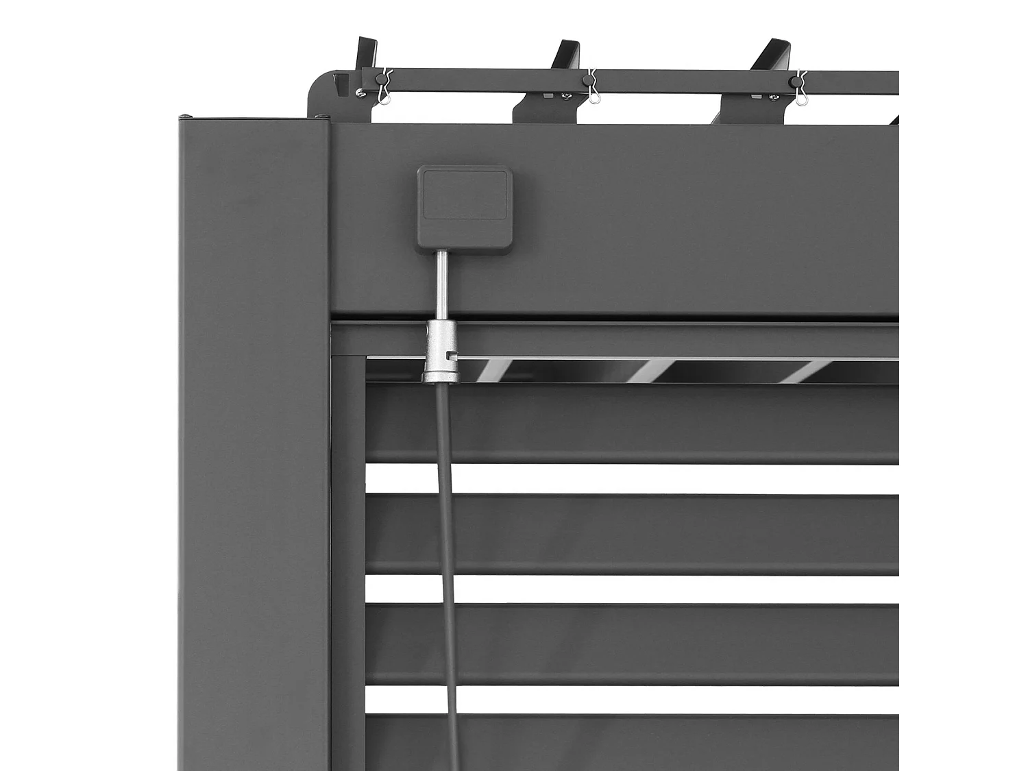 Pergola bioclimatica in alluminio addossata 3x4m + 3 persiane 1.3m,