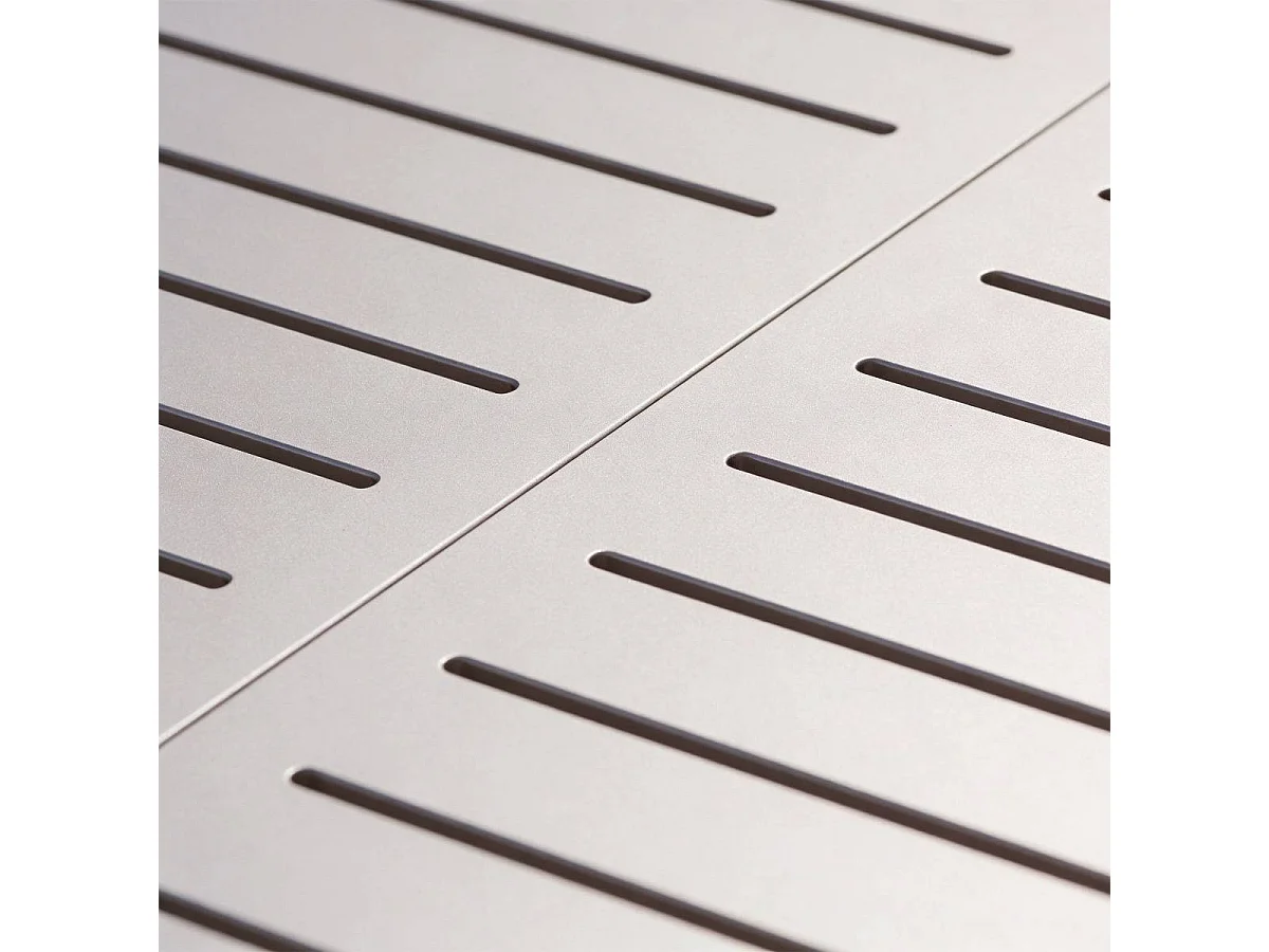 Table de jardin carrée en aluminium taupe Kaïa