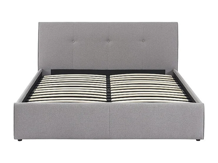 Lit coffre SEGURO tissu gris chiné 160x200 sommier inclus