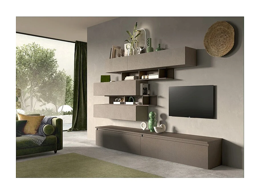 Rangement mural MARINA effet argile L69 x P30 x H29