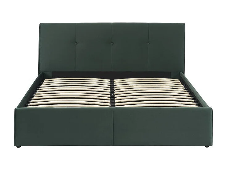 Lit coffre SEGURO velours vert forêt 160x200 sommier inclus