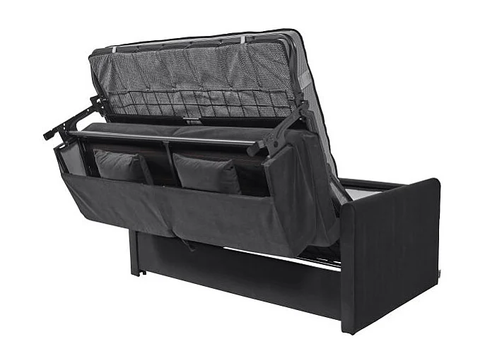 XENON Canapé convertible 3 places gris anthracite matelas Dunlopillo 140cm