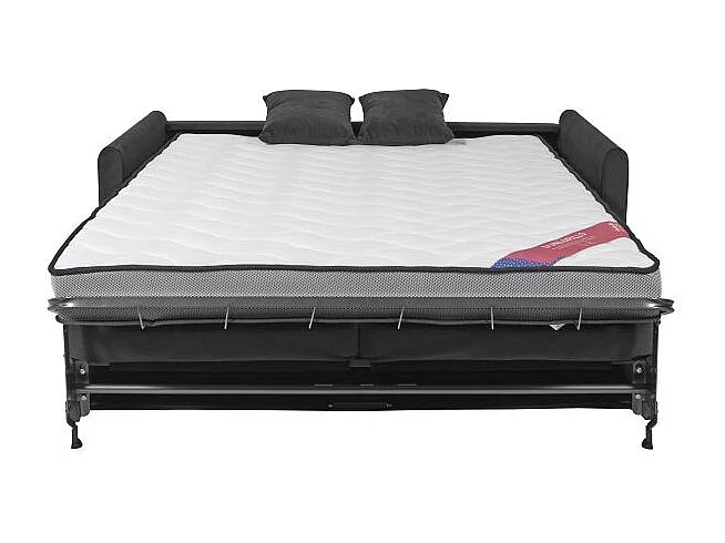 XENON Canapé convertible 3 places gris anthracite matelas Dunlopillo 140cm