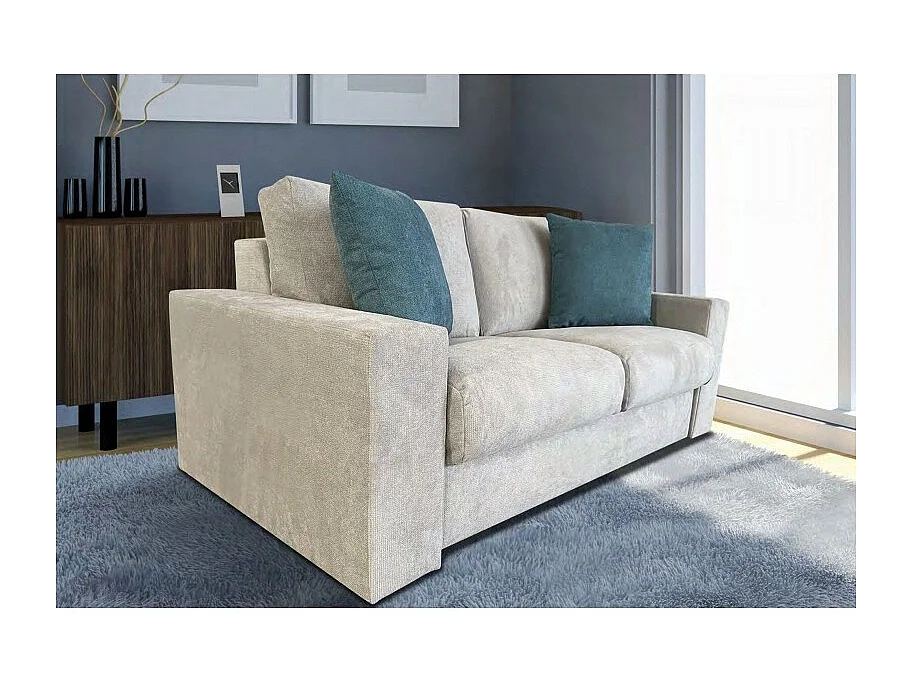 BAILA Canapé convertible 3 places gris matelas Simmons 140cm