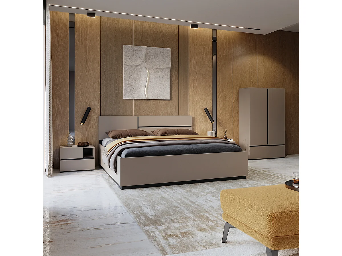 Chevet 2 tiroirs Lilia Taupe