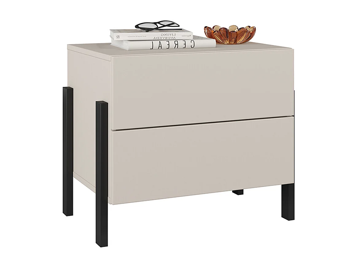 Nachttisch mit 2 Schubladen Bérénice Kaschmir