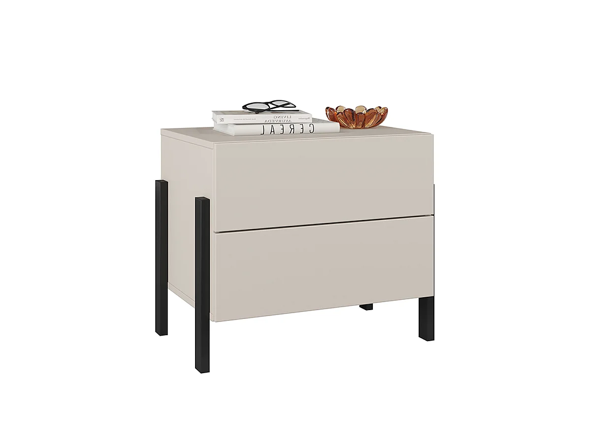 Bérénice Cashmere-sengebord med 2 skuffer