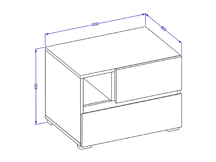 Chevet 2 tiroirs Lilia Bois