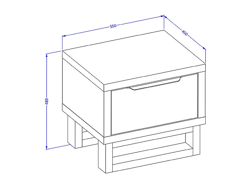 Nachttisch mit 1 Schublade Eden Holz und Schwarz