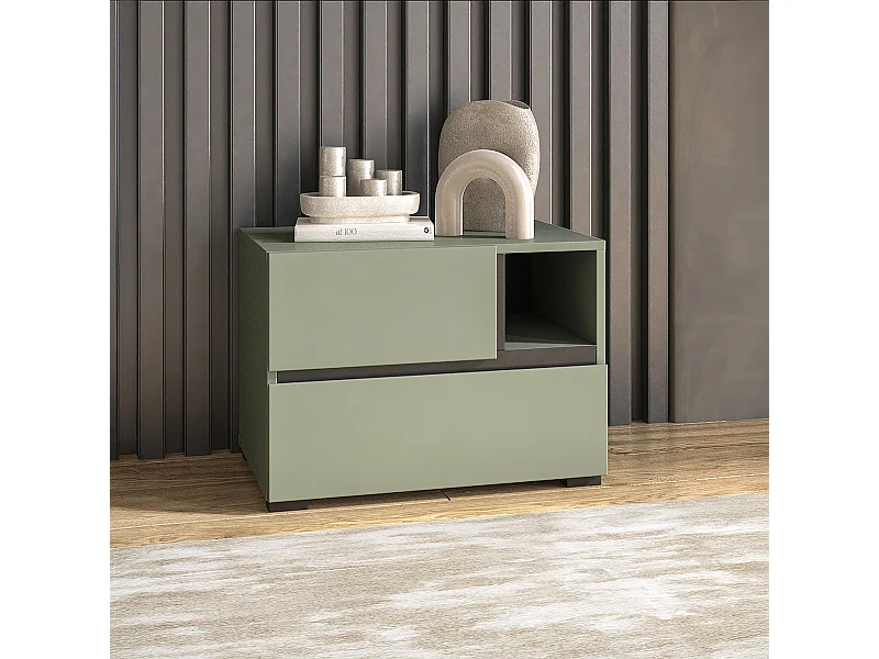 Nachttisch mit 2 Schubladen Lilia Grün