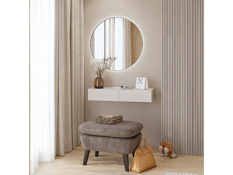 Wandfrisiertisch mit 2 Schubladen Bérénice Kaschmir