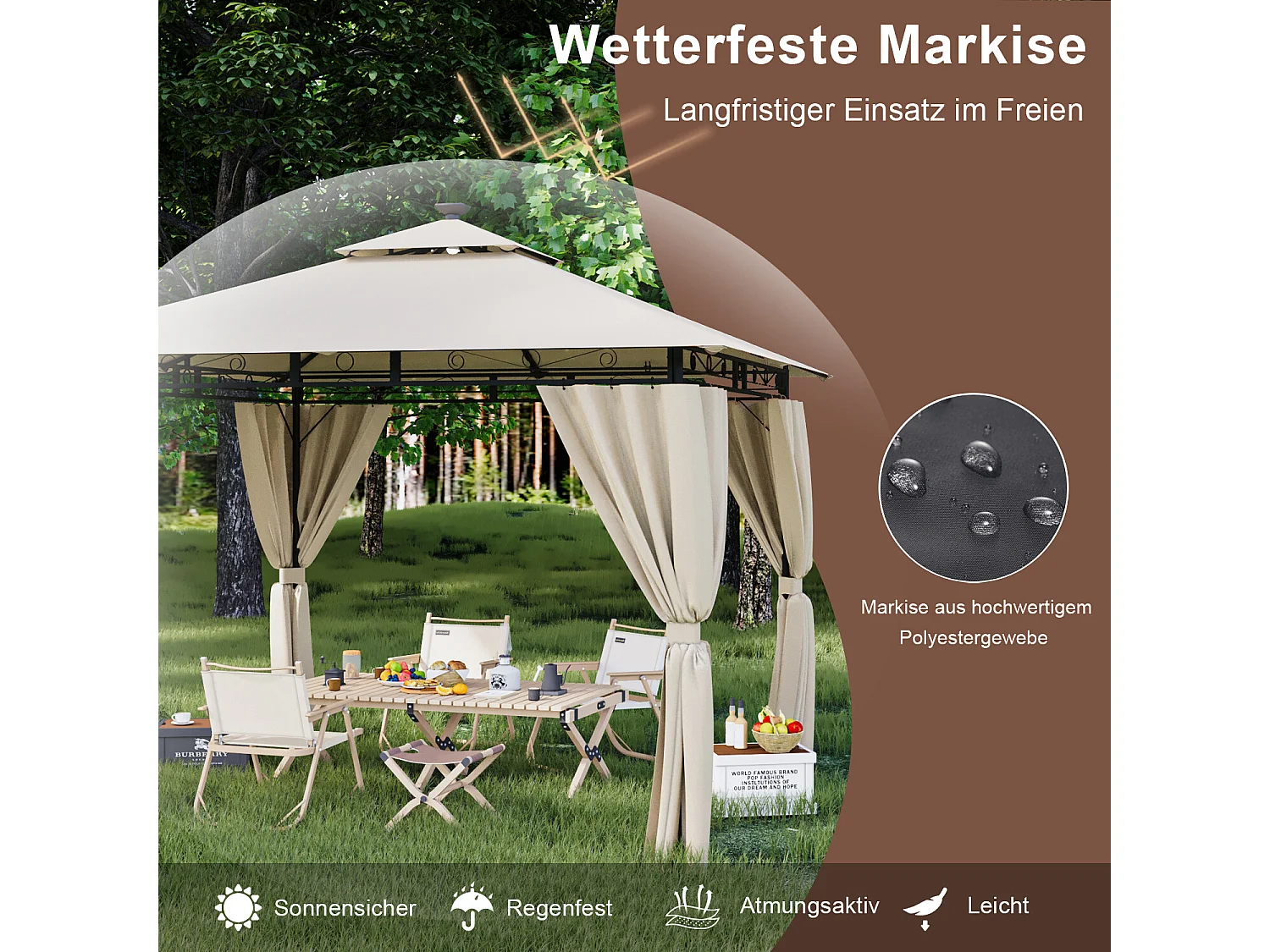 Pavillon imperméable, pavillon de jardin pop-up