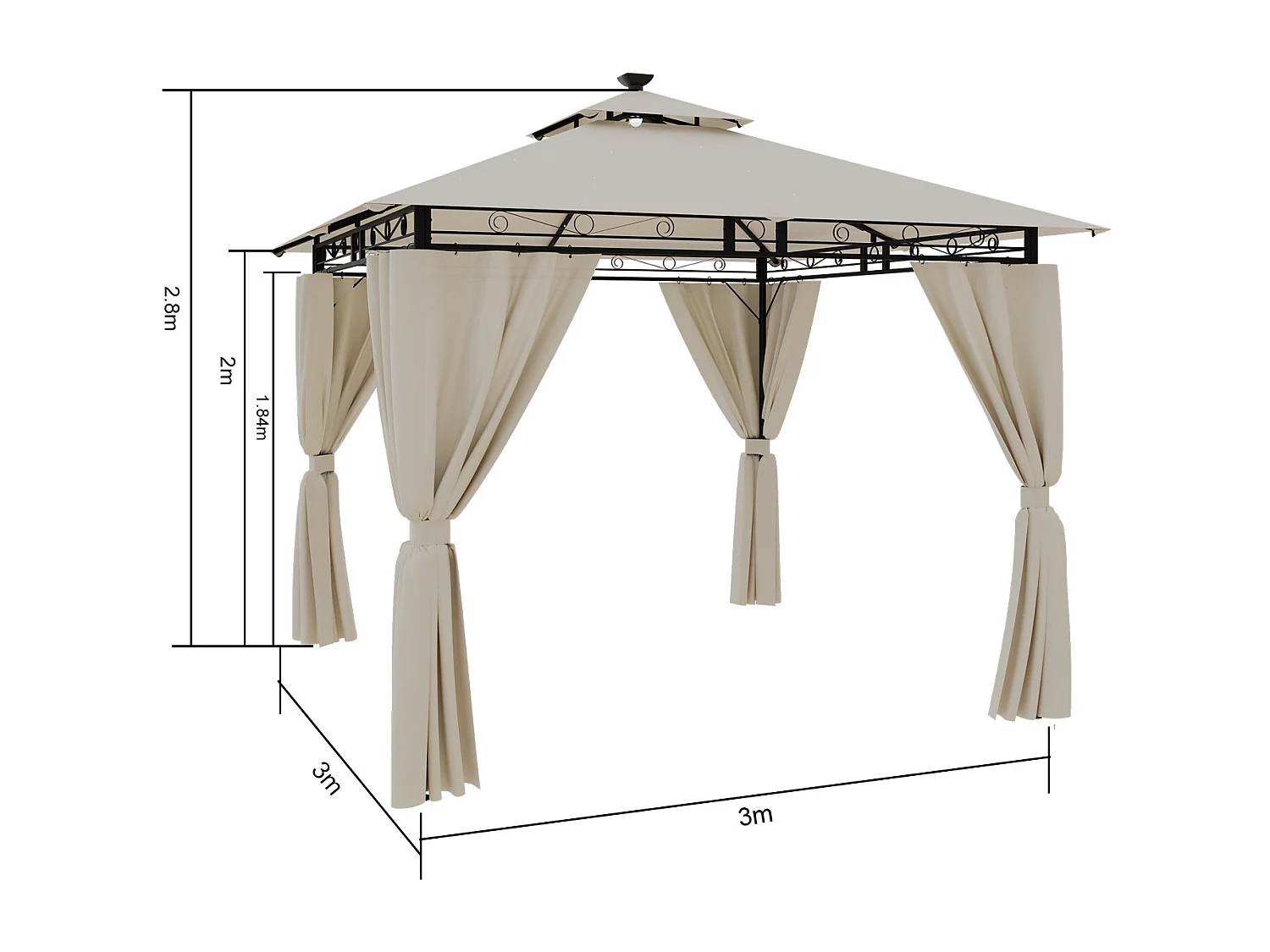Pavillon imperméable, pavillon de jardin pop-up