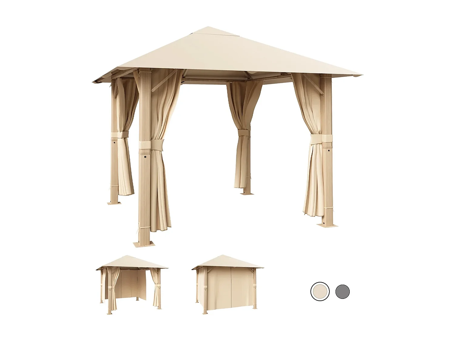 GUNJI 3×3M Gartenzelt Pavillon, Aluminium Wetterfest