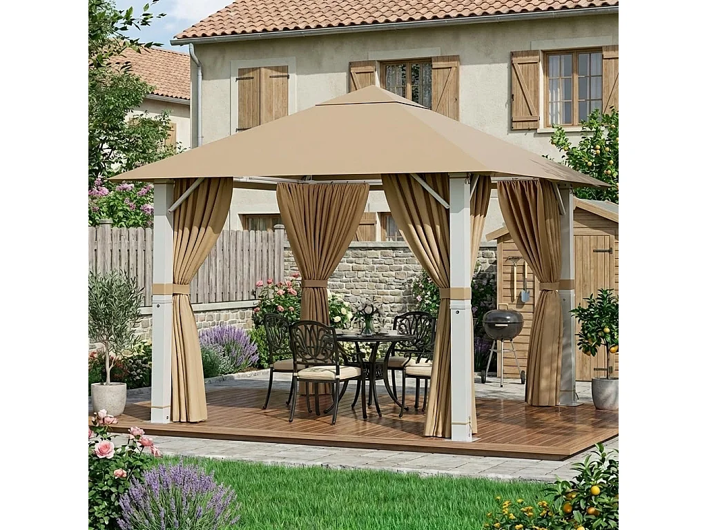 GUNJI 3×3M Gartenzelt Pavillon, Aluminium Wetterfest