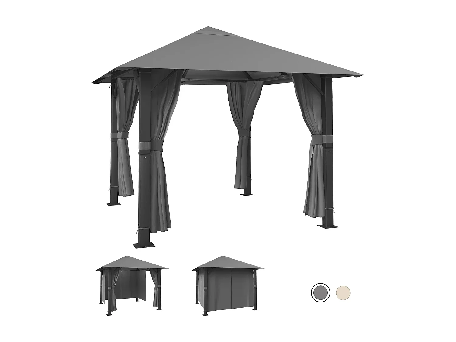 GUNJI 3×3M/ Gartenzelt Pavillon, Aluminium Wetterfest