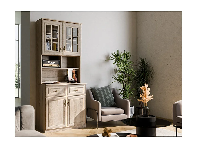 Buffet Multifunzionale 80 cm – Cassetti, Armadietti e Ripiani, Moderno e Capiente ferramenta di alta qualità