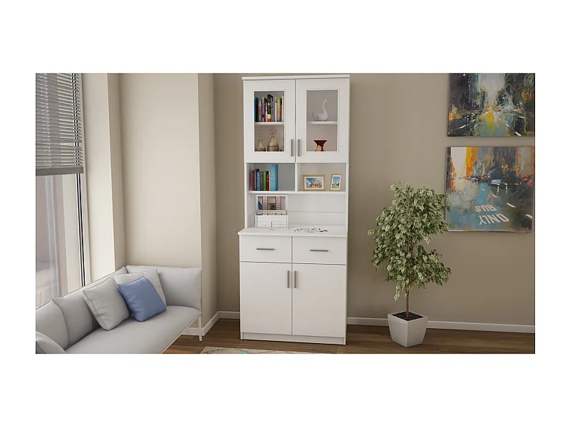 Buffet Multifunzionale 80 cm – Cassetti, Armadietti e Ripiani, Moderno e Capiente