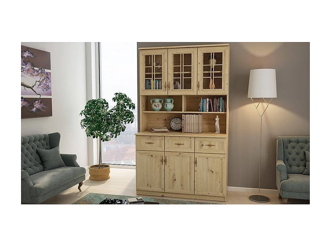 Buffet 120 cm – Ante, Ripiani, Cassetti e Vetrine, Moderno e Pratico – Spedizione Gratuita