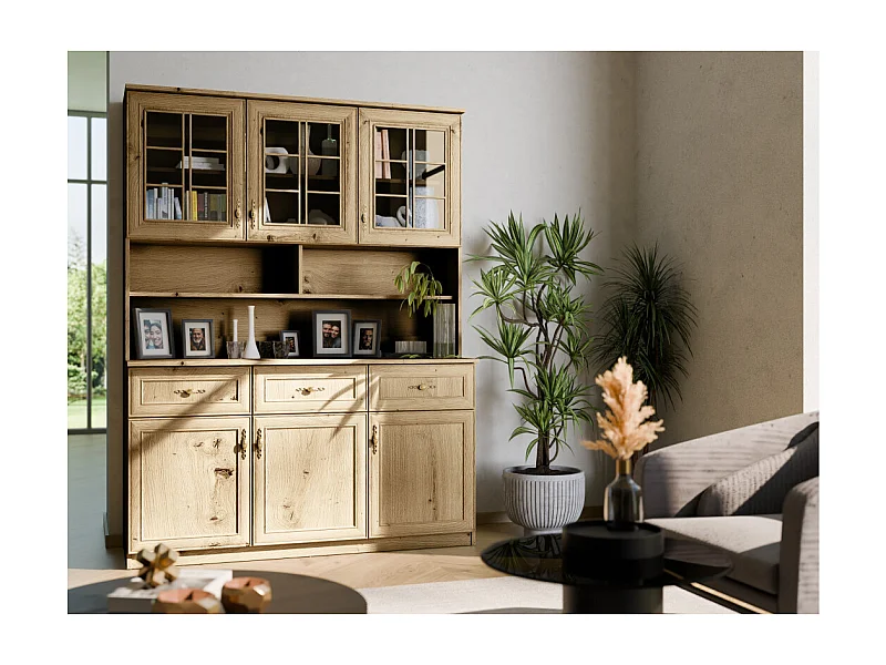 Buffet 120 cm – Ante, Ripiani, Cassetti e Vetrine, Moderno e Pratico – Spedizione Gratuita