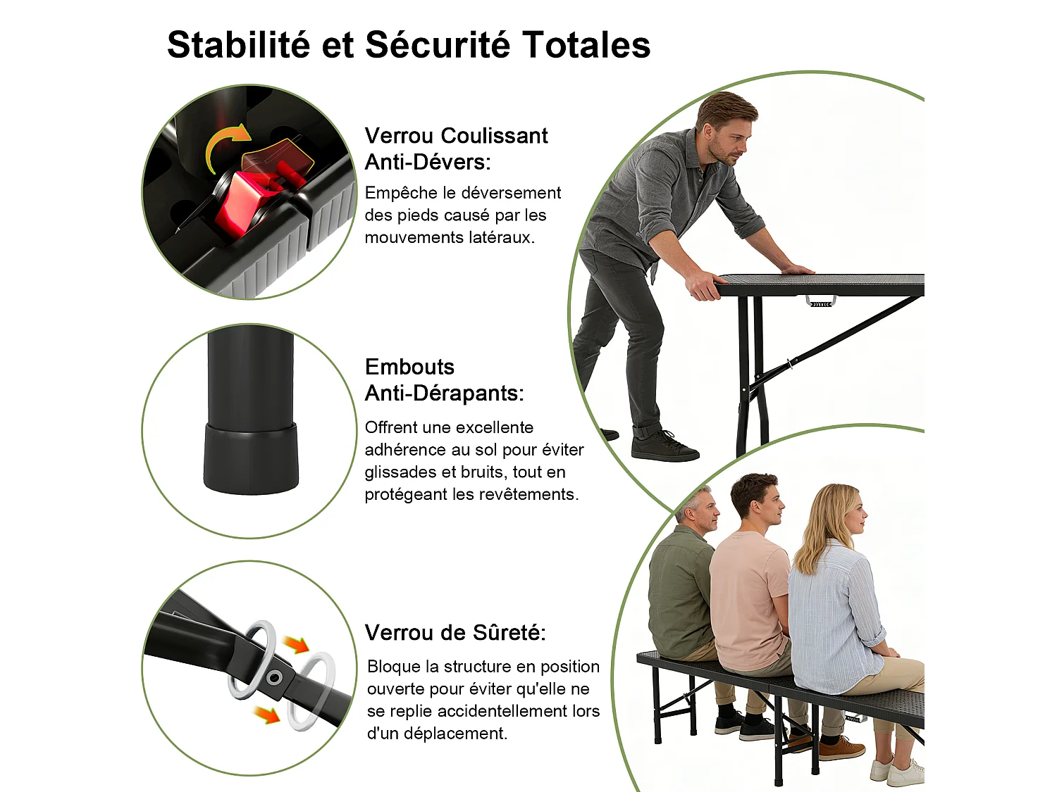 Table Pliante Extérieur en Simili-Rotin – Ensemble Pliant Portable avec 2 Chaises, Installation Rapide et Résistante– Jardin, Terrasse