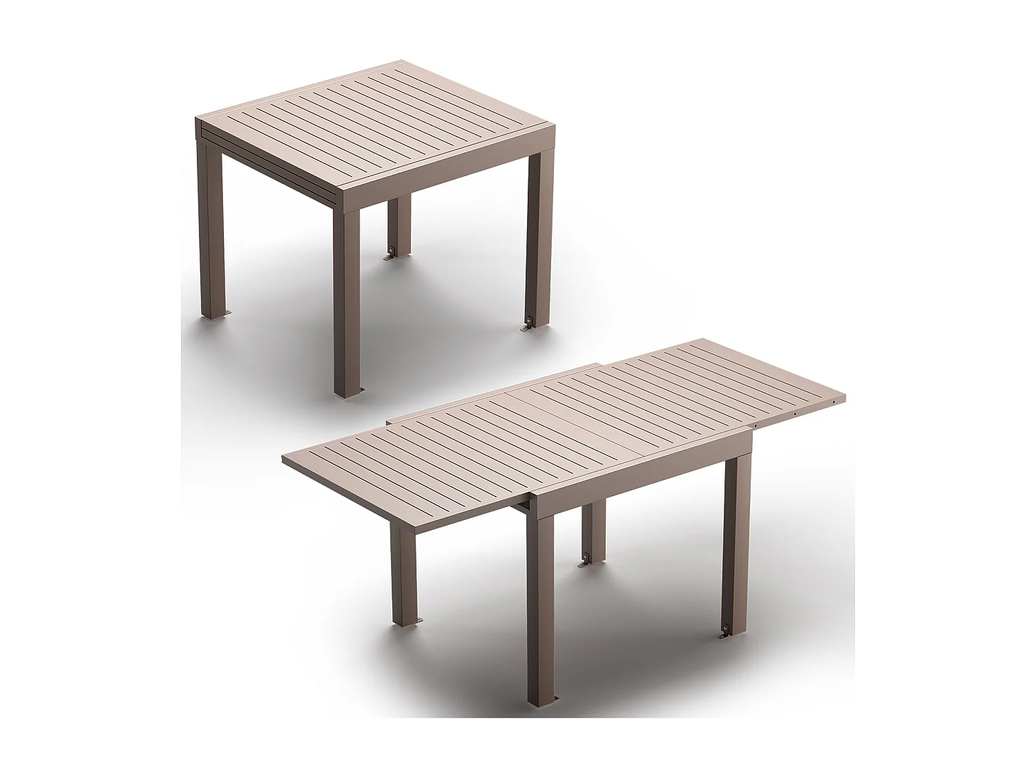 Table de Jardin Extensible en Aluminium | 200kg Fermé / 150kg Ouvert | 4-8 Personnes, Stable & Résistante, Marron