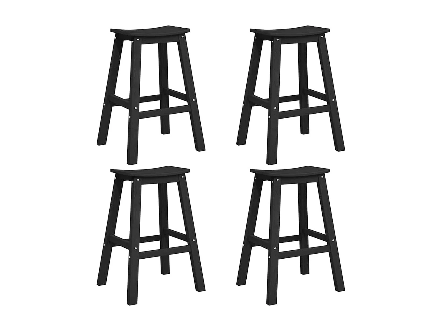 Ensemble de bar de jardin 4 pièces Noir HDPE