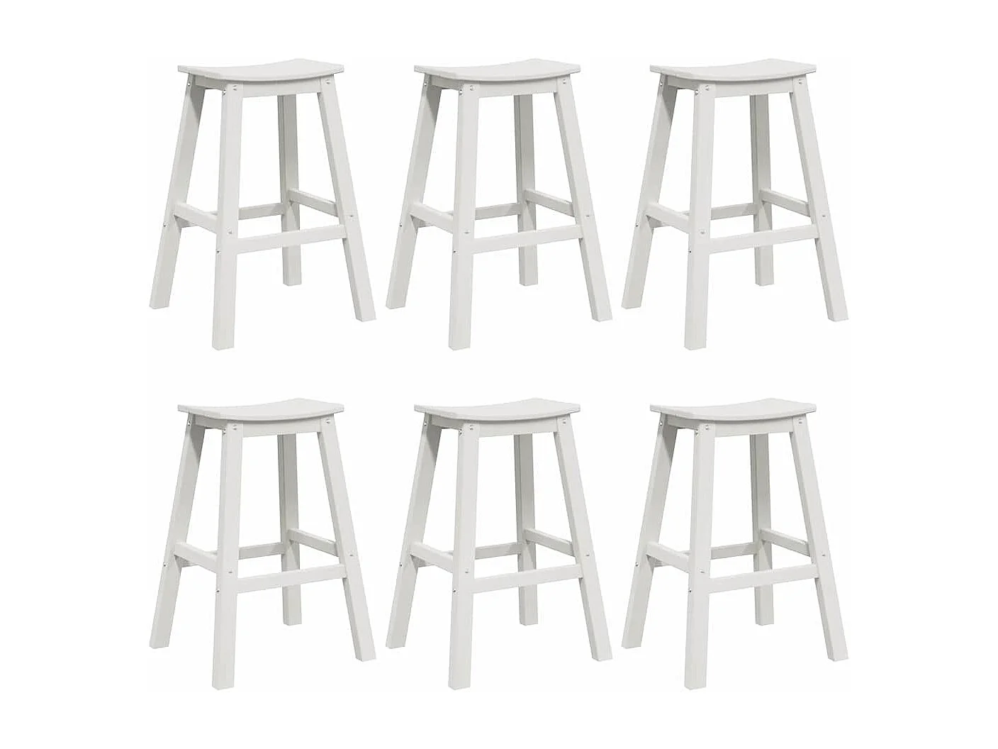 Ensemble de bar de jardin 6 pièces Blanc HDPE