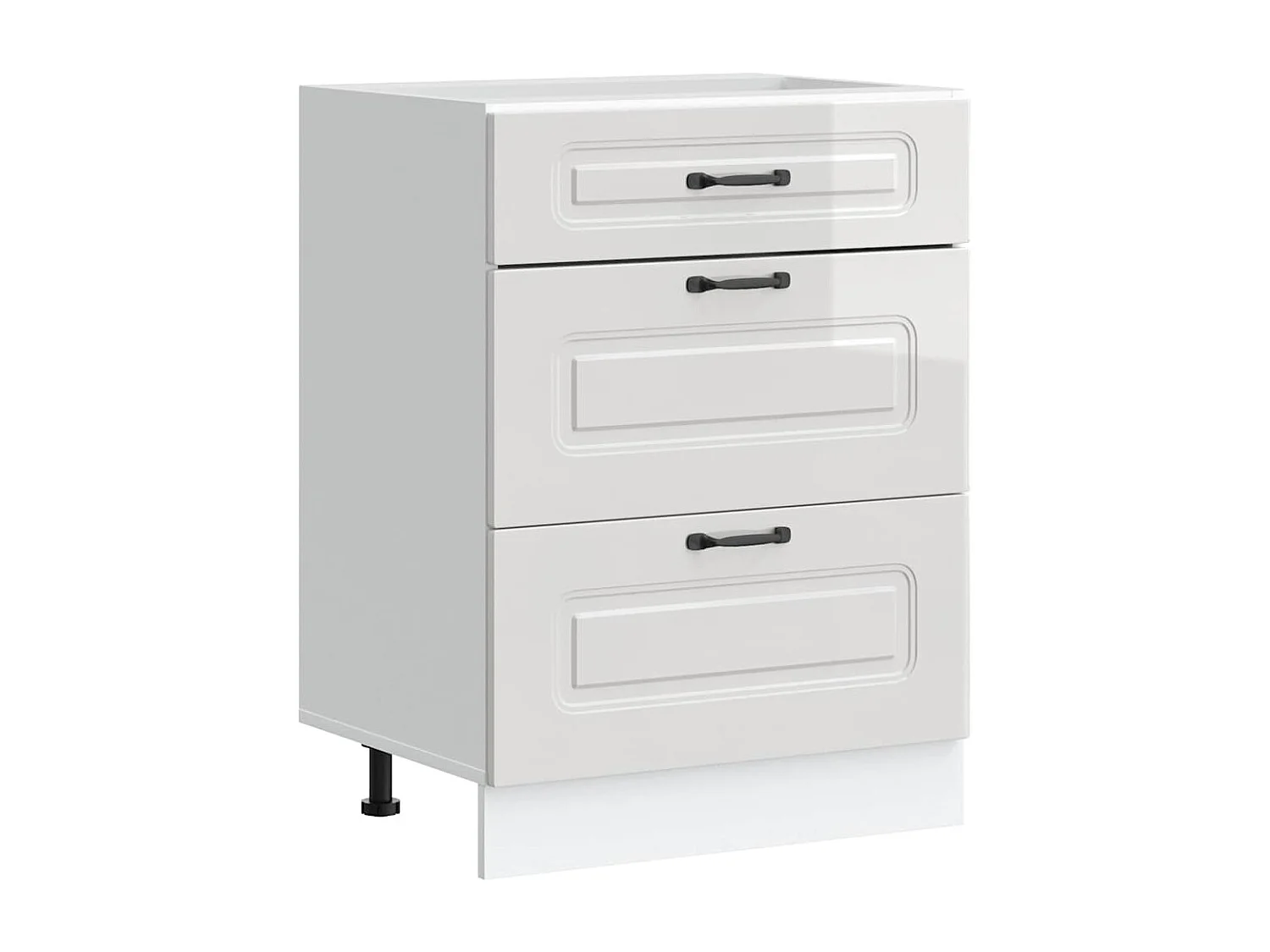 Meuble bas de cuisine « » Bois d'ingénierie blanc brillant