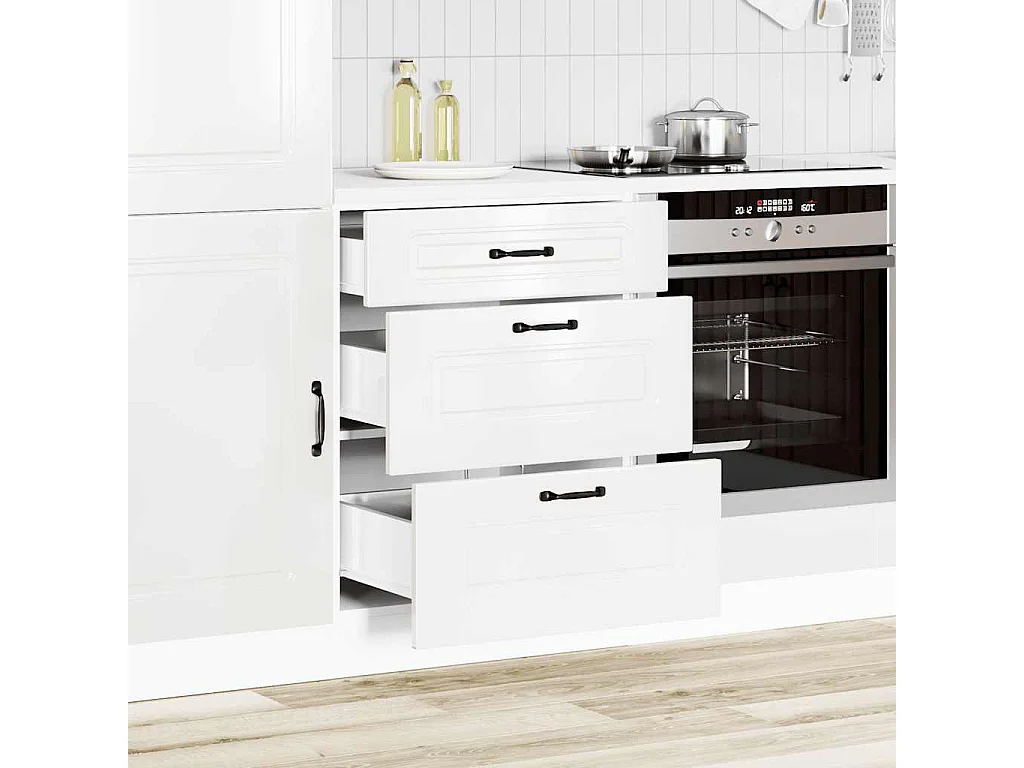 Meuble bas de cuisine « » Bois d'ingénierie blanc brillant