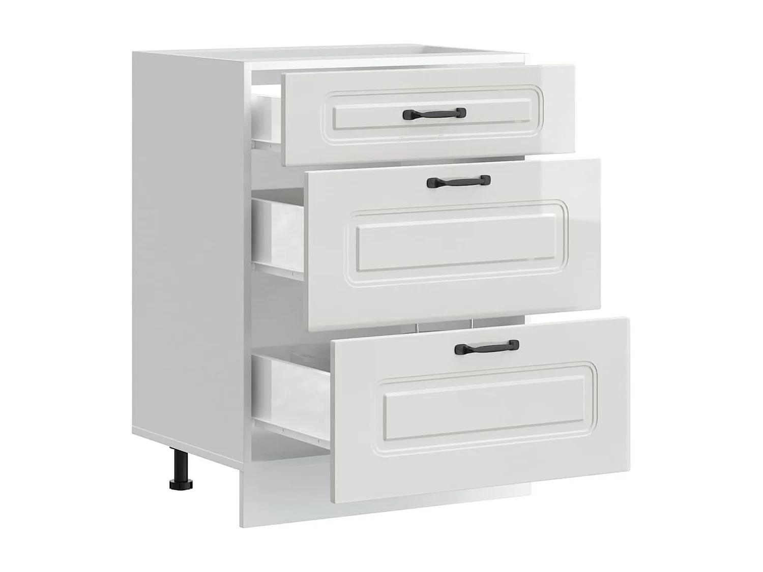 Meuble bas de cuisine « » Bois d'ingénierie blanc brillant