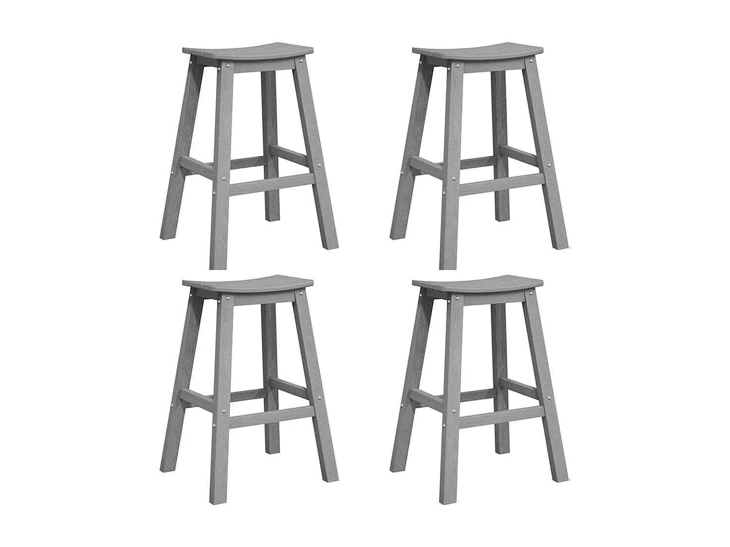 Ensemble de bar de jardin 4 pièces Gris clair HDPE