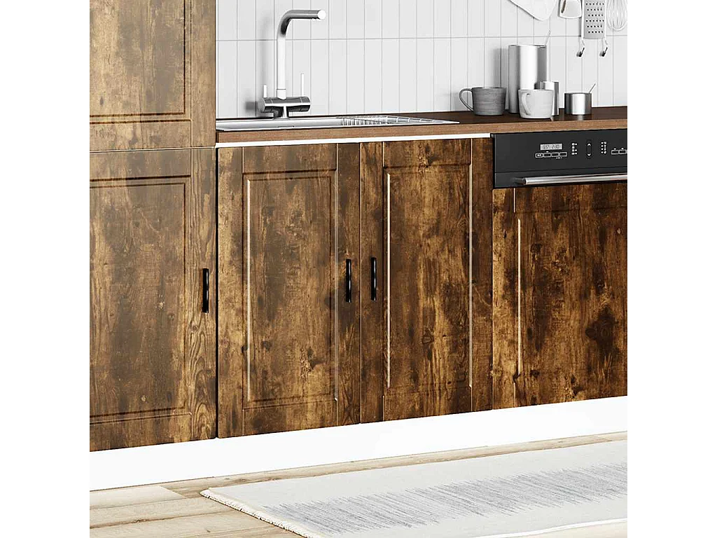 Meuble bas pour évier chêne fumé bois ingénierie