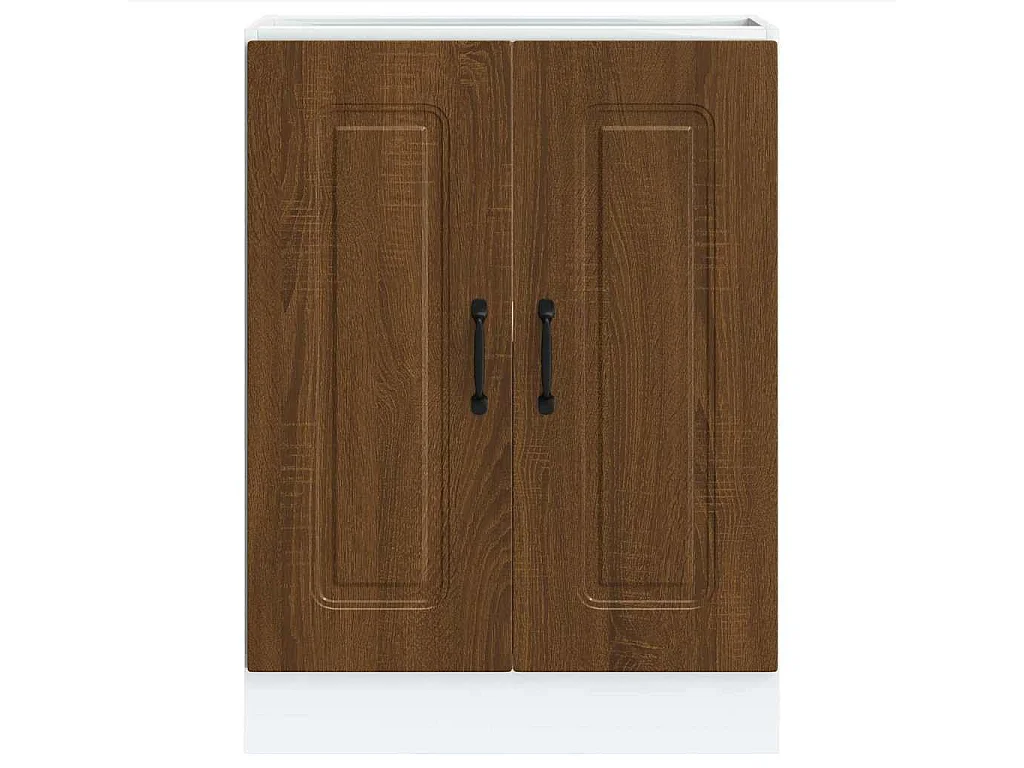 Meuble bas pour évier chêne marron bois d'ingénierie