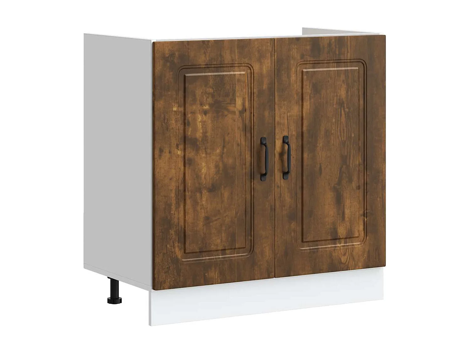 Meuble bas pour évier chêne fumé bois d'ingénierie