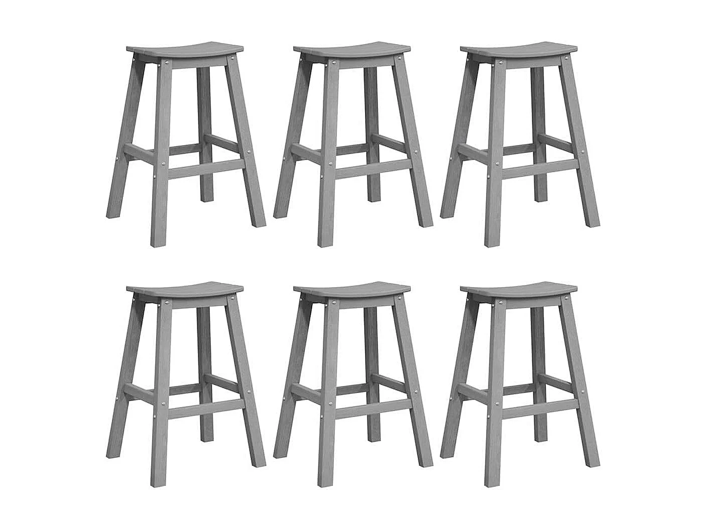 Ensemble de bar de jardin 6 pièces Gris clair HDPE