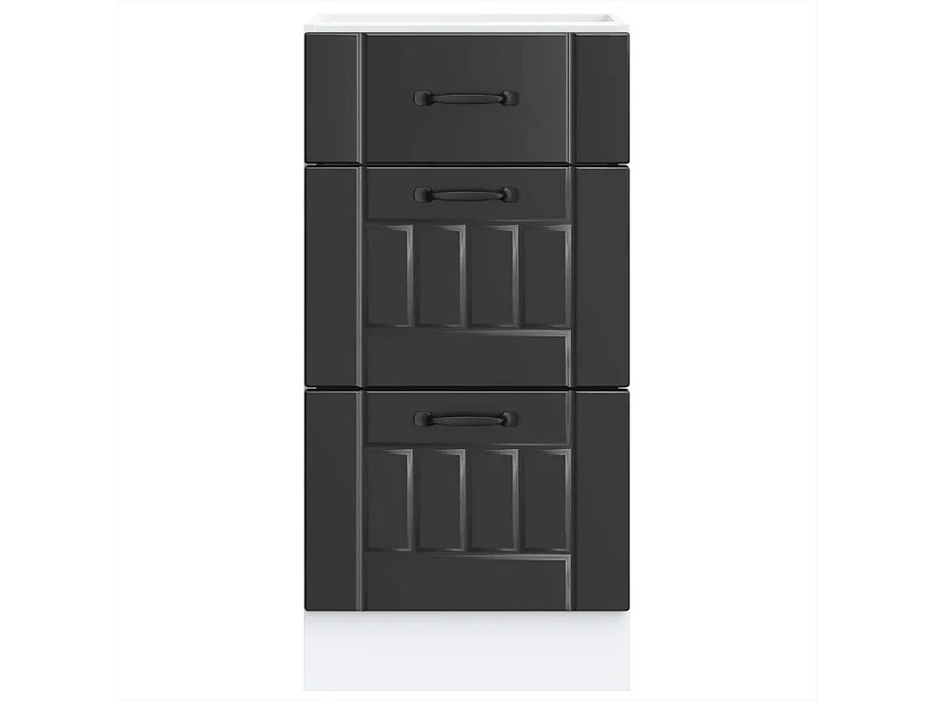 Meuble bas de cuisine « » en bois d'ingénierie noir