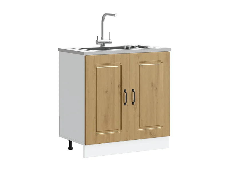 Meuble bas pour évier chêne artisanal bois ingénierie