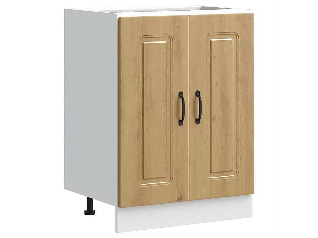 Meuble bas pour évier chêne artisanal bois d'ingénierie