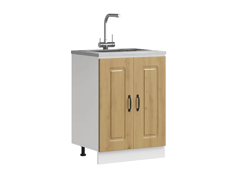 Meuble bas pour évier chêne artisanal bois d'ingénierie