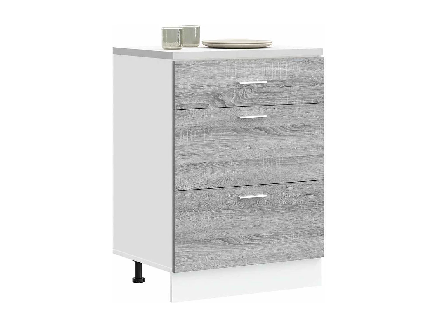 Meuble bas de cuisine Gris Sonoma Bois d'ingénierie