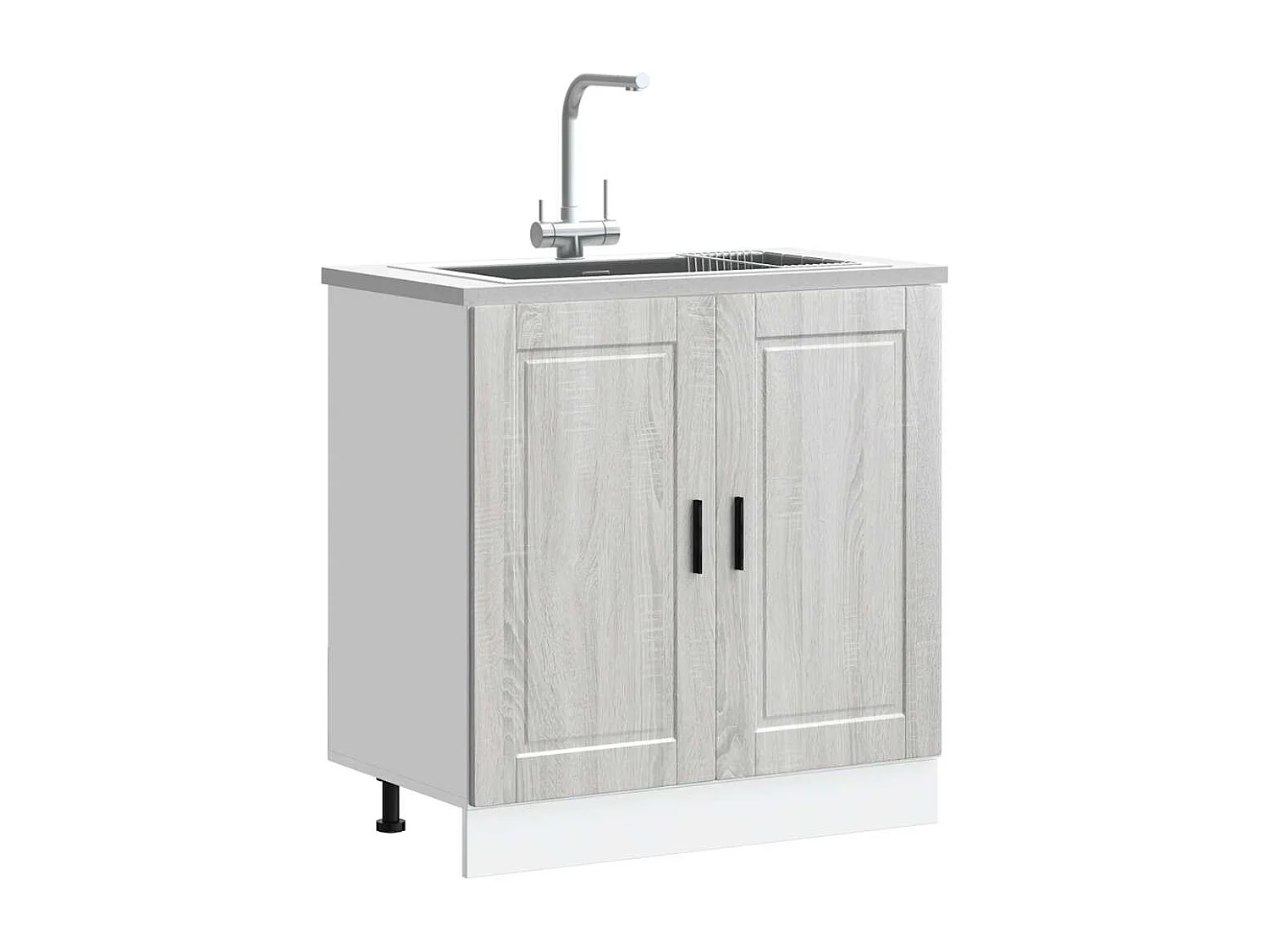 Meuble bas pour évier sonoma gris bois ingénierie