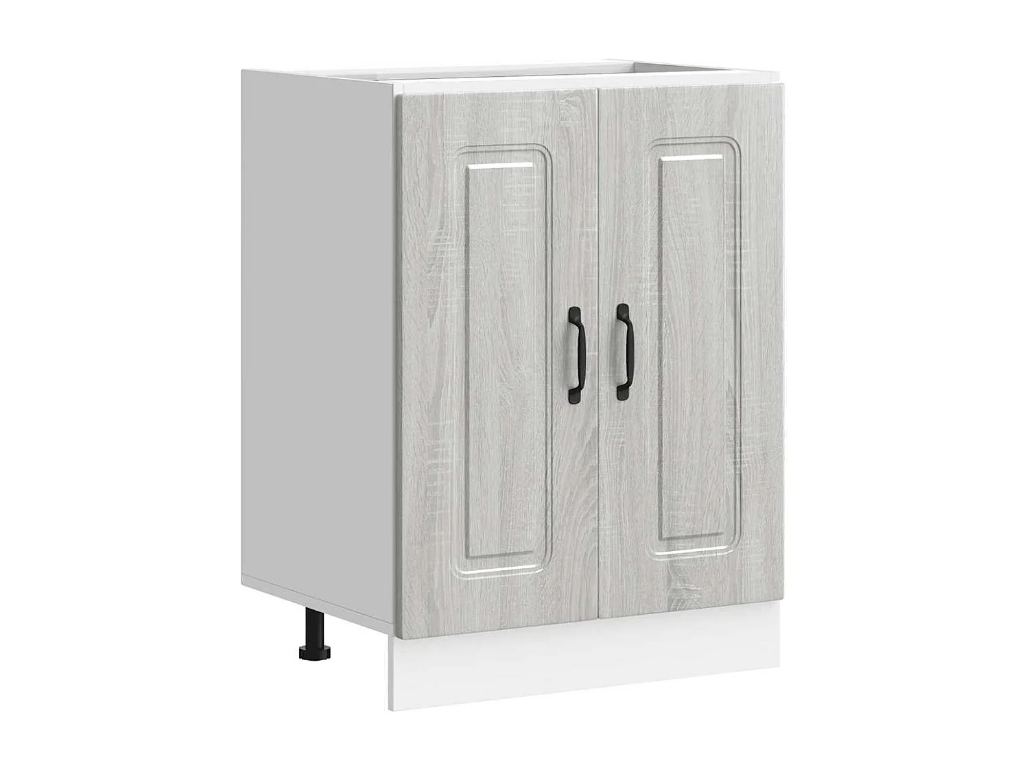 Meuble bas pour évier sonoma gris bois d'ingénierie