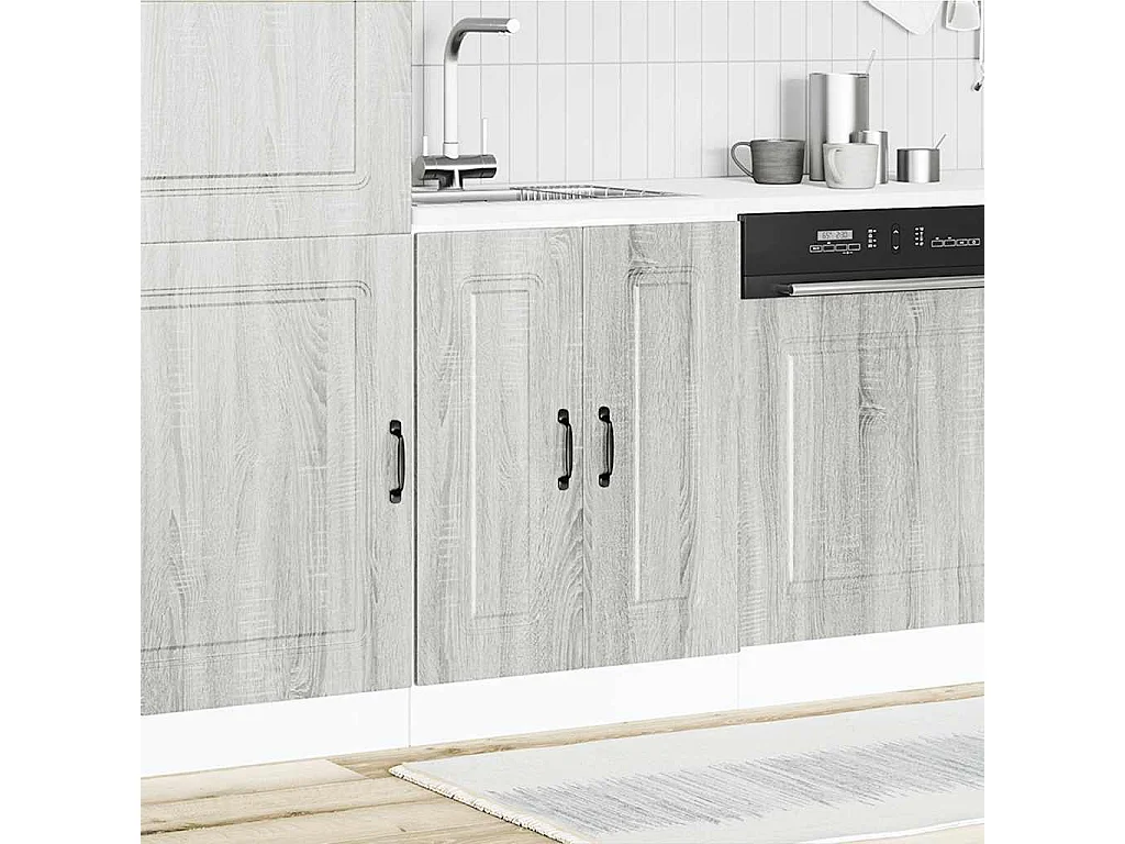 Meuble bas pour évier sonoma gris bois d'ingénierie