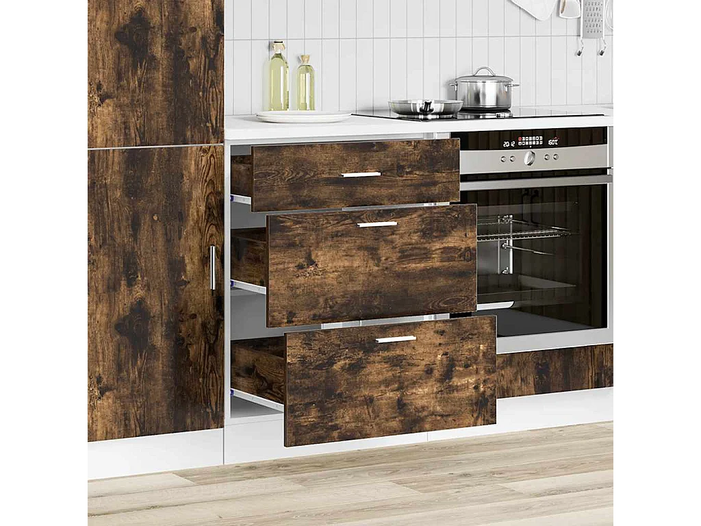 Meuble bas de cuisine Chêne fumé Bois d'ingénierie