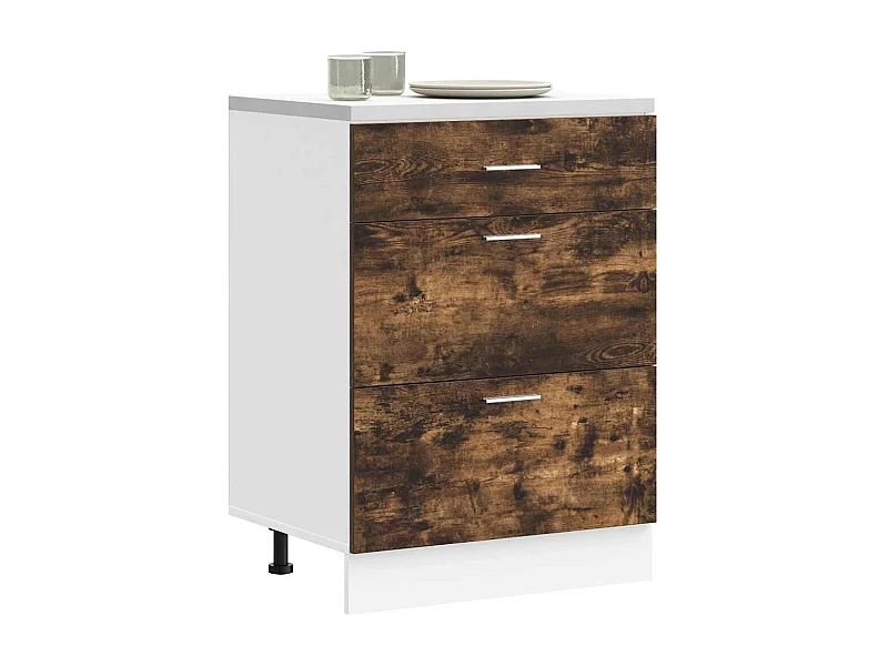 Meuble bas de cuisine Chêne fumé Bois d'ingénierie