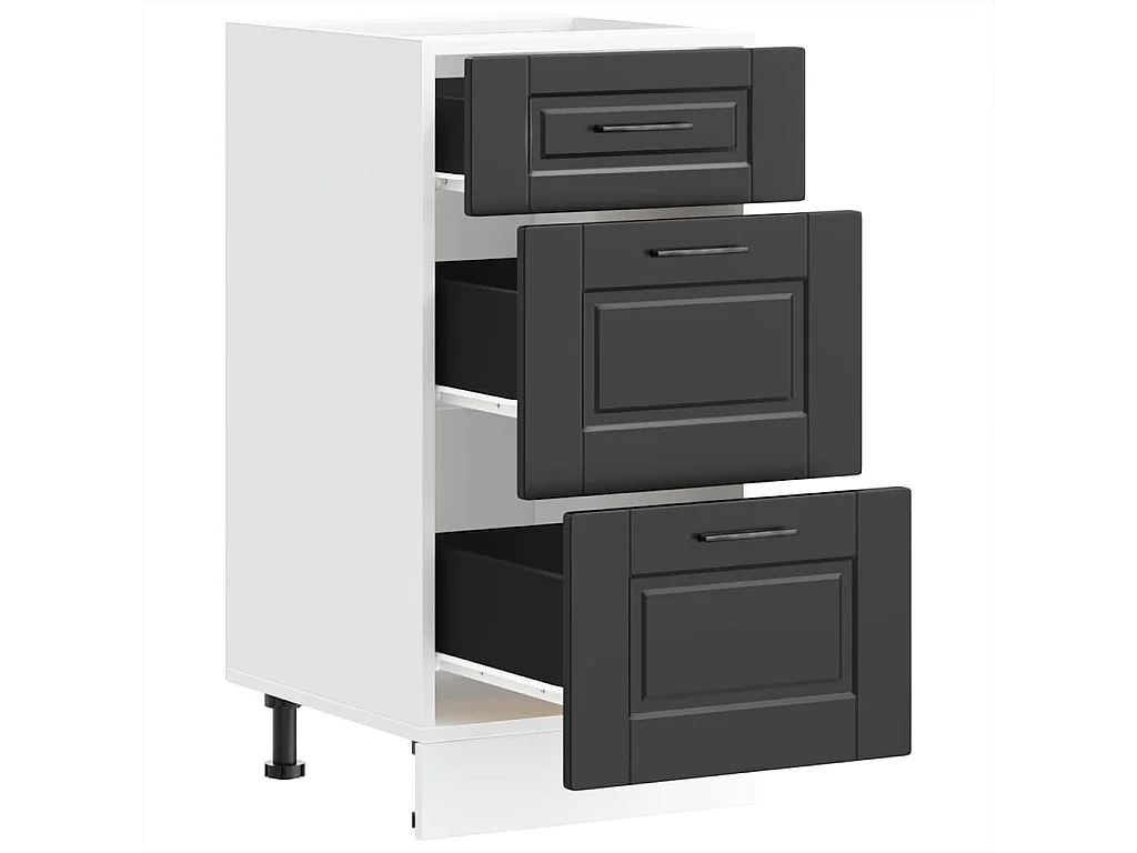 Meuble bas de cuisine « » en bois d'ingénierie noir